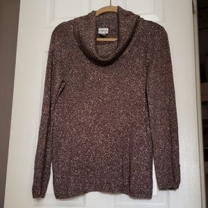 Chicos brown/gold glitter turtleneck sweater